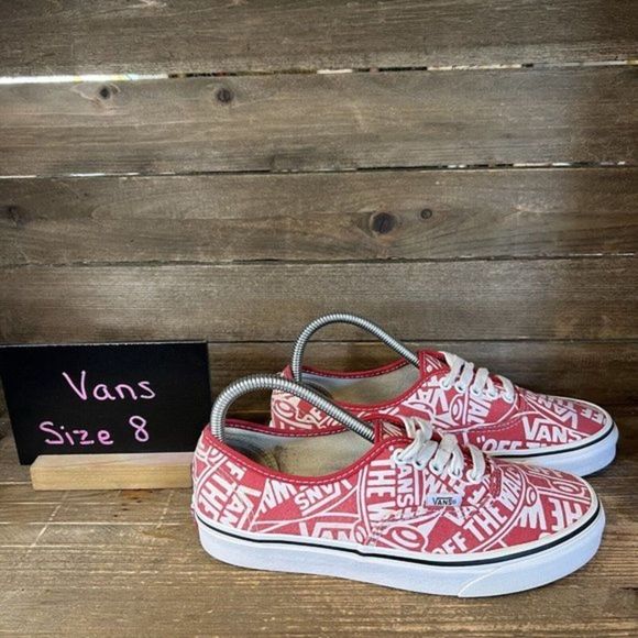 Womens Vans Era Skateboarding Red All Over Low‎ Top Sneakers Shoes Size 8 M GUC - Picture 1 of 6